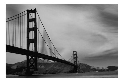 Painel Adesivo De Parede - Ponte Golden Gate - 735pnp Cor Colorido