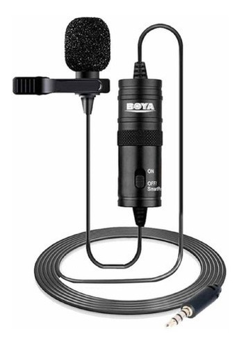 Microfone condensador preto omnidirecional Boya By M1