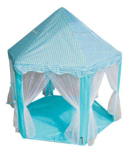 Barraca Infantil Castelo Princesa Cabana Tenda Azul Luz Led