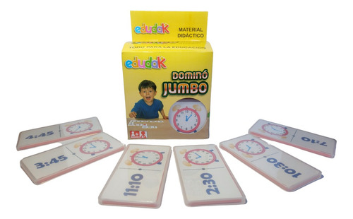 Dominó Para Niños Jumbo Reloj Juego Infantil 24 Piezas
