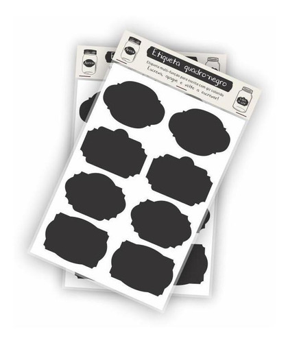 Etiqueta Quadro Negro Adesivo Potes Conservas Scrapbook 16un