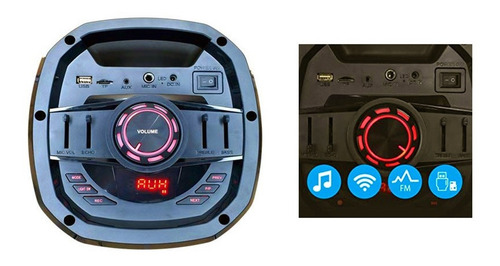 Imagen 2 de 5 de Bafle Recargable Bluetooth Doble Parlante 6 Pulgadas Potente Con Control Remoto Sd Usb Musica