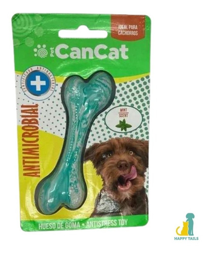 Juguete Cancat Hueso Antimicrobial Menta 10cm - Happy Tails 