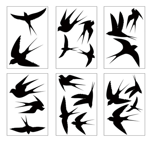 Pegatinas De Pájaros, 6 Hojas, 20 Piezas, Previenen Golpes