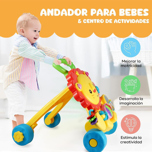 León Correpasillos Andandín, Interactivo Andadera Para Bebés