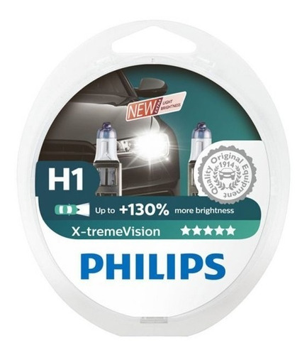 Kit Lâmpadas Philips H1 55w Xtreme Vision +130% Luz - 3500k