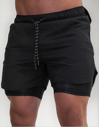 Pantalones Cortos Transpirables Dobles Para Entrenamiento De