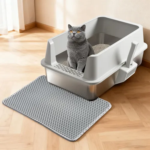 Caixa Sanitária Olacat Xl 58cm X 37cm Em Aço Inoxidável