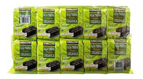Imagen 2 de 4 de Alga Marina Organica Tostada Kirkland Signature 17g Con 10u