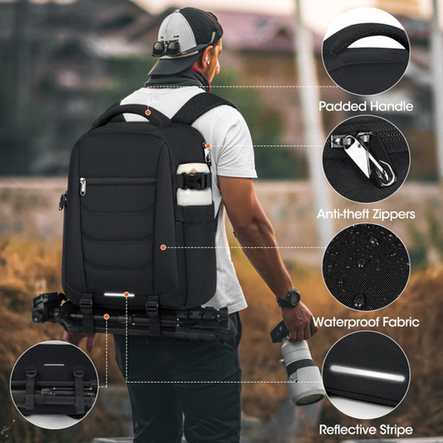 Bolsa Para Cámara Mochila Profesional Para Dslr Slr Mirr...