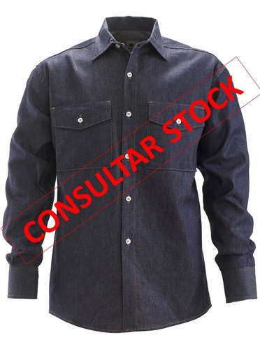 Camisa De Trabajo De Jean (denim) Buffalo Azul 38al52