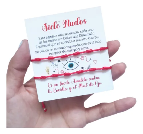 comprar Pulseras Para Parejas, Hilo Rojo, 7 Nudos. Proteccion.