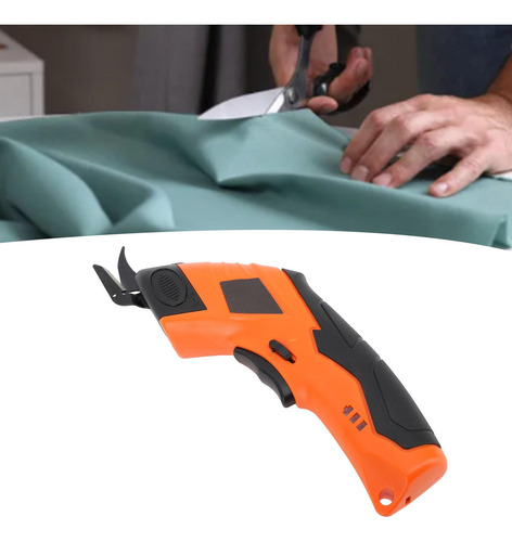 Tijeras Eléctricas Recargables Para Tela Cartón Plástico 100 Naranja Y Negro