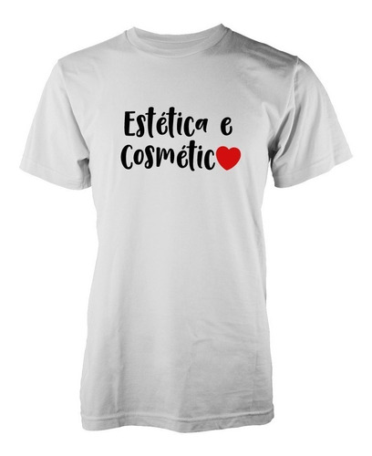 Camiseta Baby Look Coração Estética E Cosmética Feminina