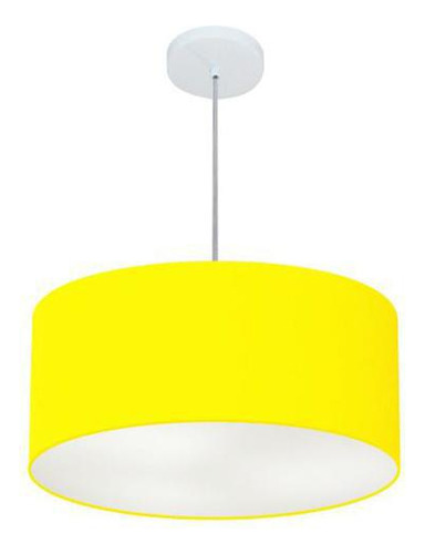 Lustre Pendente Cilíndrico Md-4100 50x25cm Amarelo - Bivolt