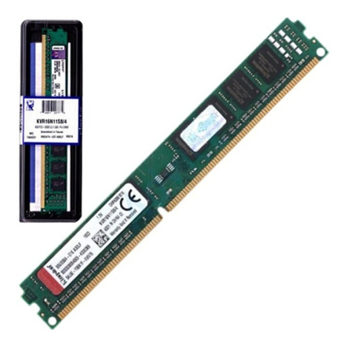 Memoria P/pc Kingston Ddr3 4gb 1600mhz Pc3-12800 Kvr16n11s8/