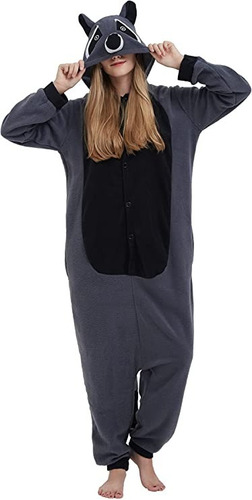 Disfraz Pijama De Mapache Damas Adultos Unisex Hombres B