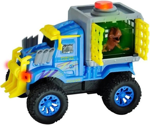 Carro Fricçao Dino Transporte Azul Dm Toys Dmt6622 Personagem Dinossauro