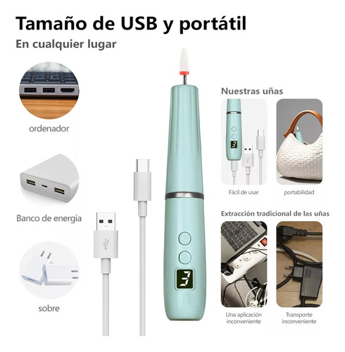 Pulidor Esmeril Taladro De Uñas Eléctrico Recargable