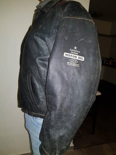 Campera De Cuero Motor Oil