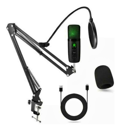 Kit De Micrófono Condensador Profesional Bm-501 Usb Para Pc Color Negro