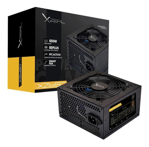 Fuente De Poder Pc 650w Gamer Xzeal 80 Plus Bronze Xzps650b