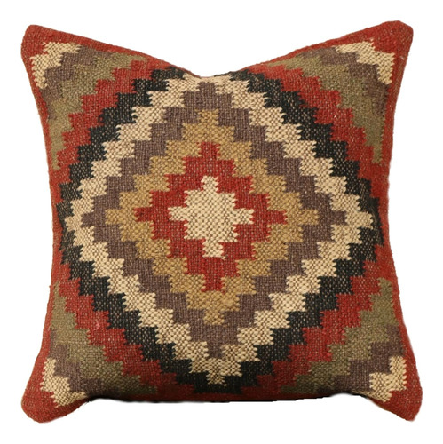 Exports - Funda De Almohada Kilim Auténtica De Yute De Lana 