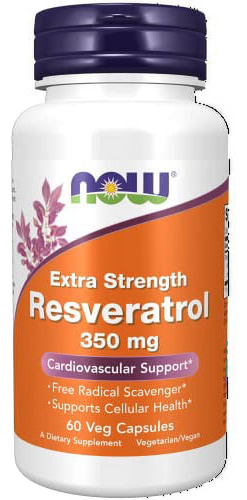 Resveratrol Extra Strength 350mg 60 Cápsulas Vegetales Now