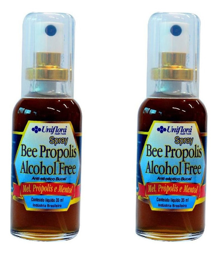 Kit 2 Spray Bee Propolis Alcohol Free Uniflora - 35ml