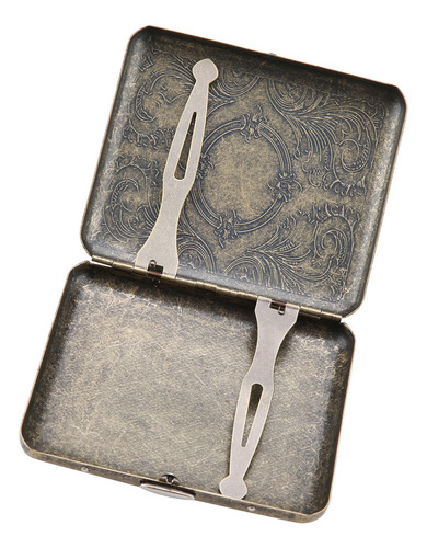 Caja De Cigarrillos De Metal De Bronce Retro Soporte De