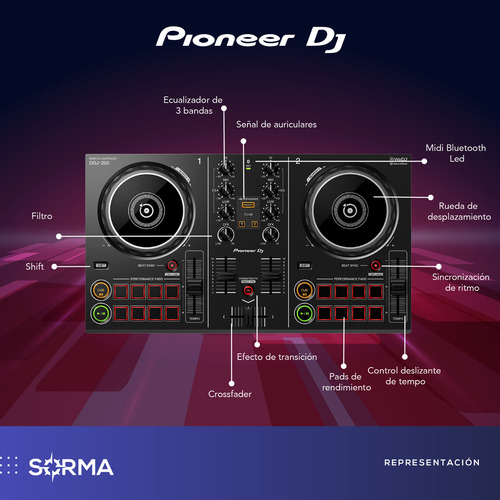Pioneer DJ DDJ-200 - Negro