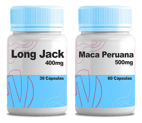 Kit Long Jack 400mg - 30 Caps + Maca Peruana 500mg - 60 Caps Sabor Sem Sabor