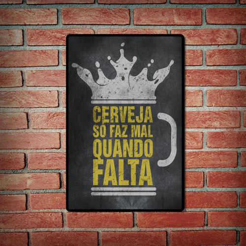 Imagen 2 de 6 de Cartel Decorativo Chapa De Madera -frase Cerveza Portugues