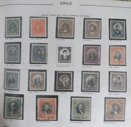 Ch108 Chile Serie No Completa Año 1915-27 Falta Uno