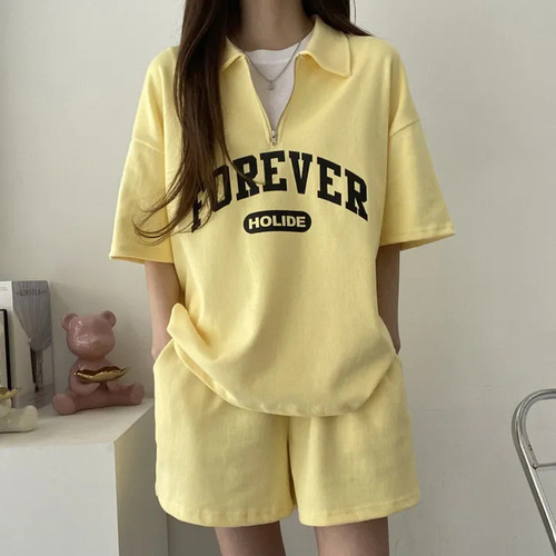 Moda De Verano De Manga Corta Con Cremallera De Algodón Con