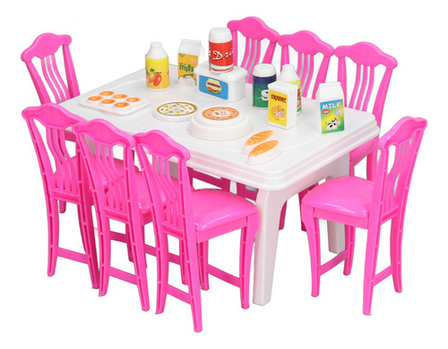 Juego De Mesa De Comedor Tipo Casa De Muñecas Para Niños Par
