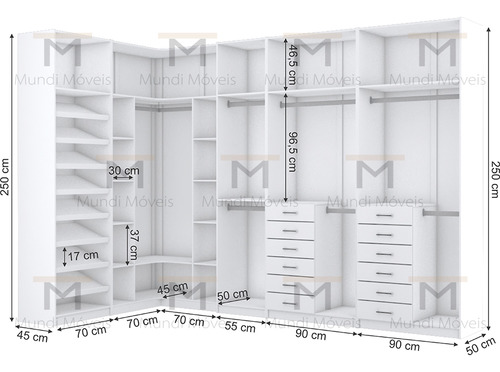 Kit Closet Módulos Soltos 100% Mdf M869.b (closet, Loja)