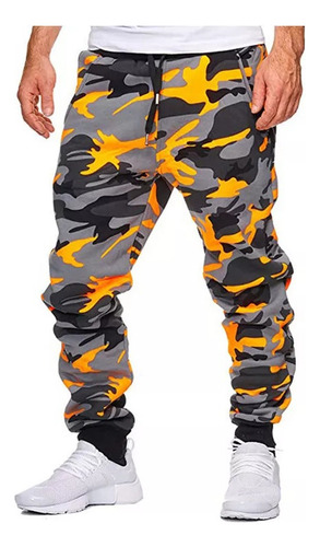 Pantalones Elásticos Casual De Camuflaje De Tiro Medio