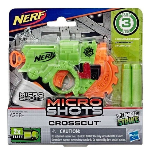 Pistola Nerf Microshots Crosscut Zombie Strike E3001 Hasbro