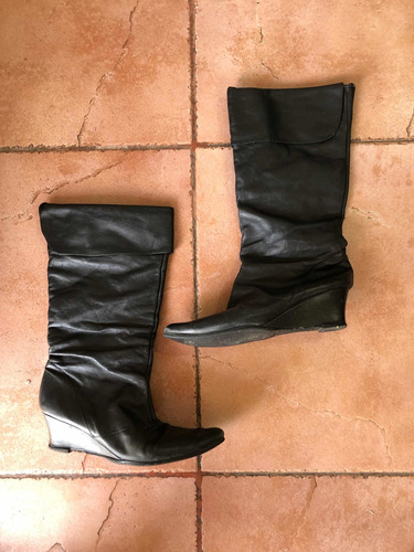 Botas Febo De Cuero Taco Chino Largas (w5) Talle 36