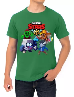 Camiseta Camiseta Gamer Brawl Stars Verde Estampa 100% Dtf