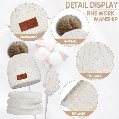 Gorro Invierno Para Niños,conjunto Bufanda Y Gorro Guantes