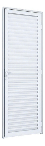 Lucasa Facilitá porta de giro alumínio laminada ventilada ideale Branco Natural