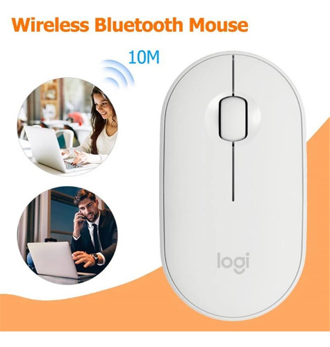 Ratón Inalámbrico Bluetooth Logitech Pebble M350 Delgado Y S