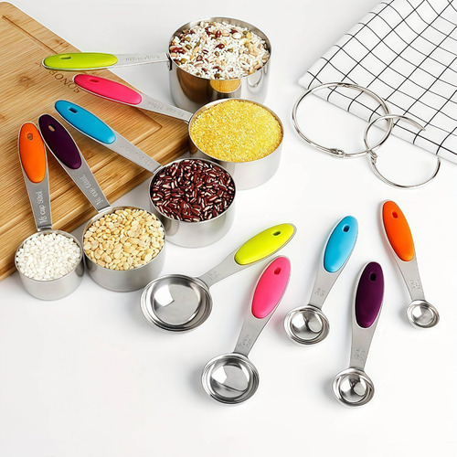 10pcs Juego De Taza Cuchara Y Medidora De Reposteria Cocina De Color