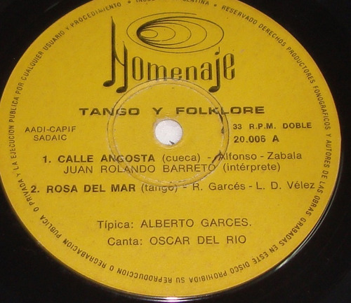 Tipica Alberto Garces Tango Y Folklore Simple / Kktus