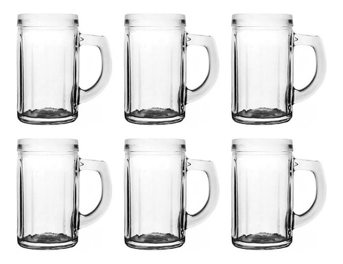 Chop De Cerveza Praga Rigolleau Vasos Jarro X6 Chopp Vidrio