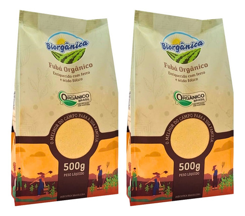 Kit 2 Fubá Orgânico Biorgânica 500 G