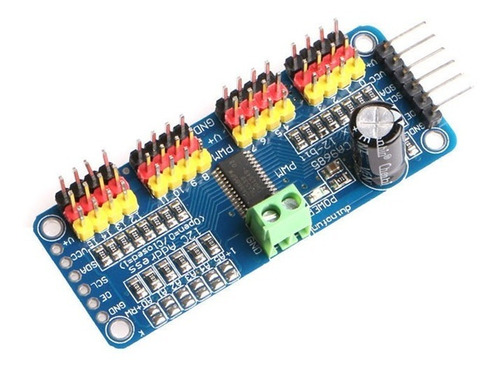 Módulo Driver Servo Pwm Pca9685 I2c 12 Bits De 16 Canais