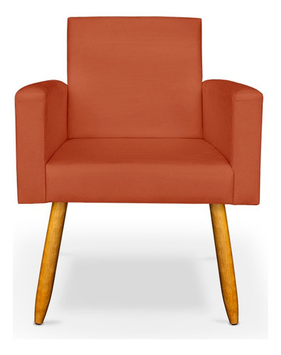 Poltrona Decorativa Cadeira Escritório Recepção Laviniadecor Cor Terracota